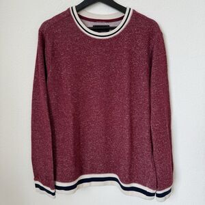 21 Men by Forever 21 Red Heathered Varsity Style Crewneck Sweatshirt Size M